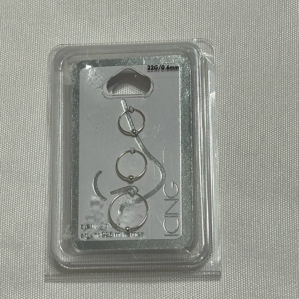 Icing Nose Rings Sterling Silver
